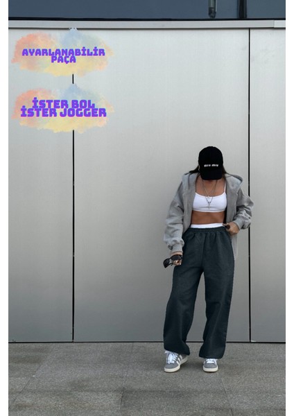 Baggy Tek Eşofman Altı Iki Stil: Paçanı Istediğin Gibi Ayarla, Hem Düz Hem Jogger Kullan