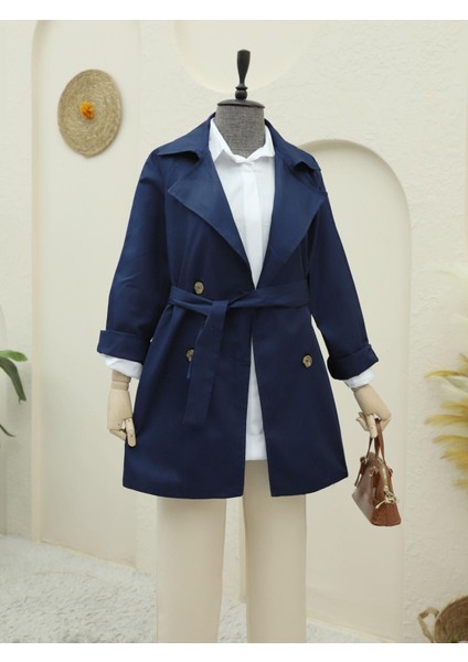 Bolero Detaylı Düğmeli Ara Boy Trençkot modelleri