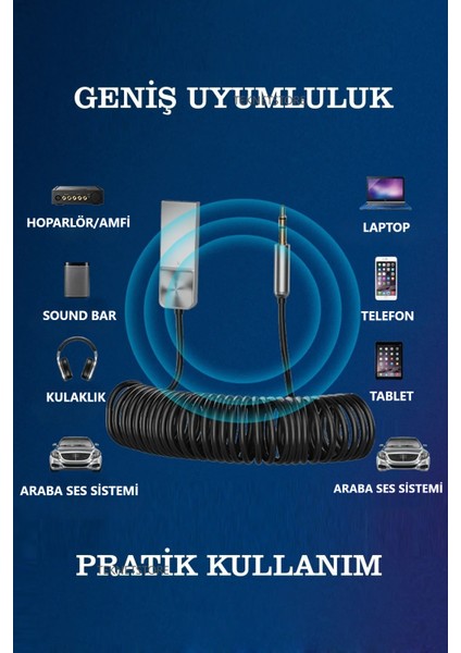 Bluetooth Wireless Bt5.1 USB To 3,5mm Araç Kiti Bluetooth Araç Içi Fm Transmitter Hifi Ses Destekli