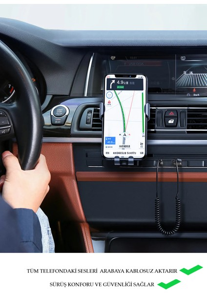Bluetooth Wireless Bt5.1 USB To 3,5mm Araç Kiti Bluetooth Araç Içi Fm Transmitter Hifi Ses Destekli