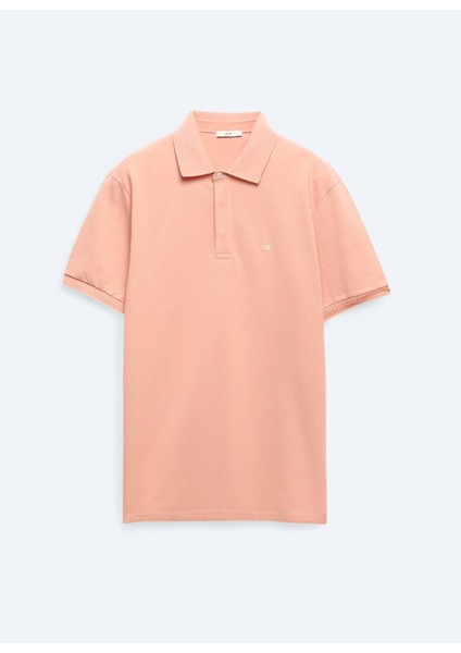 Somon Düz Polo Yaka %100 Pamuk T-Shirt
