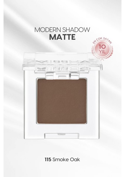 Yumuşak Dokulu, Dökülme Yapmayan Mat Tekli Göz Farı Modern Shadow Matte (115 Smoke Oak)