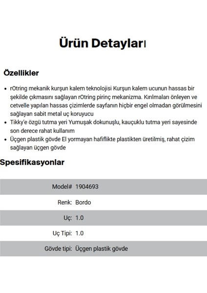 | Tikky Versatil Kalem, 0.9 mm Uç, Bordo, Ergonomik Tutuş, Dayanıklı Yapı