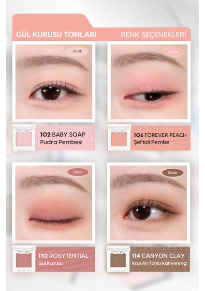 Yumuşak Dokulu, Dökülme Yapmayan Mat Tekli Göz Farı Modern Shadow Matte (111 Ginger Pound)