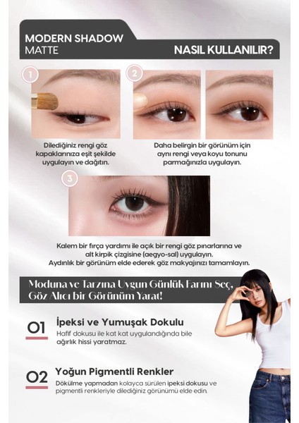 Yumuşak Dokulu, Dökülme Yapmayan Mat Tekli Göz Farı Modern Shadow Matte (111 Ginger Pound)
