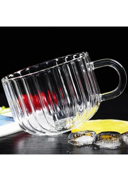 - 4 Adet 250 Ml Isıya Dayanıklı Kahve Bardak Seti Bitki Çayı Bardağı - Pinterest Model Bardak Seti - Borosilikat Bardak