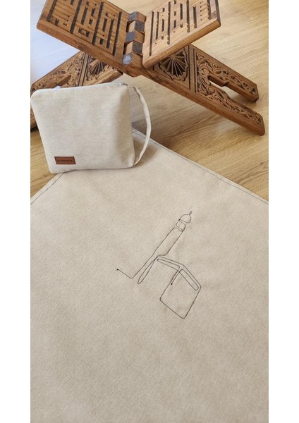 Sade Seccade Çantalı Naturel Düz 70X115 Kabe Nakış Çantalı