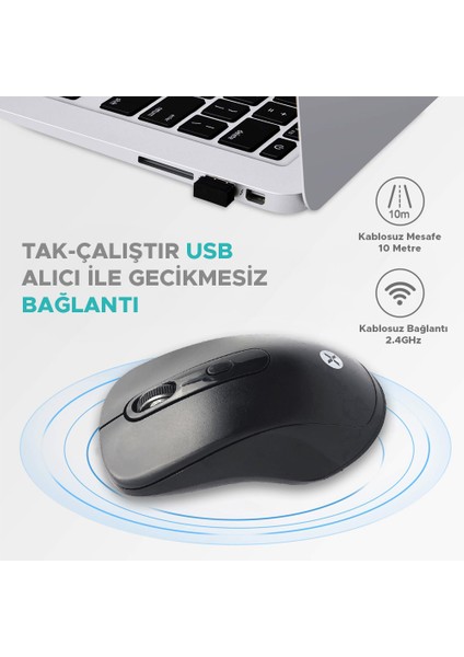 MW-036 Kablosuz Mouse-Siyah DMA010