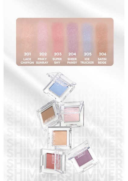 Uzun Süre Kalıcı Kolay Uygulanan Işıltılı Tekli Far Modern Shadow Shimmer (203 Super Shy)
