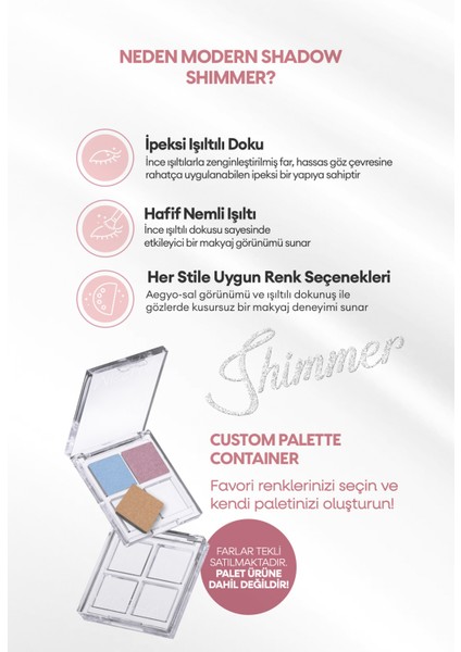Uzun Süre Kalıcı Kolay Uygulanan Işıltılı Tekli Far Modern Shadow Shimmer (202 Pinky Sunray)