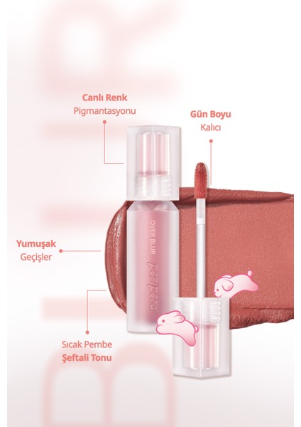 Gün Boyu Kalıcı Pürüzsüz Matlık Sunan Tint PERIPERA Over Blur Tint (009 Warm Can Do It) (Tteok)