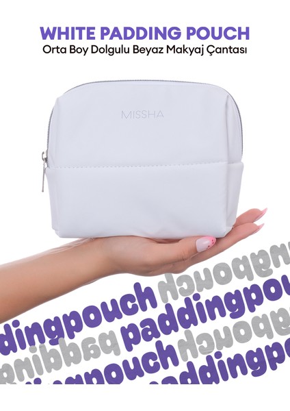 Orta Boy Dolgulu Beyaz Makyaj Çantası MISSHA White Padding Pouch