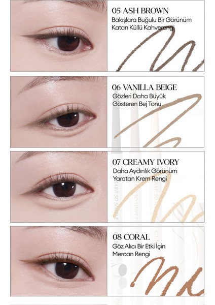 Suya Dayanıklı, İnce Uçlu Göz Kalemi CLIO Sharp So Simple Waterproof Pencil Liner (009 Rose)