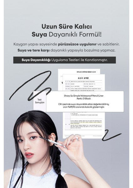 Suya Dayanıklı, İnce Uçlu Göz Kalemi CLIO Sharp So Simple Waterproof Pencil Liner (004 Dark Brown)