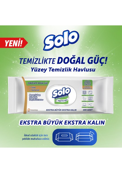Temizlikte Doğal Güç Beyaz Sabun Ferahlığı Yüzey Temizlik Havlusu 12'li 1200 Yaprak