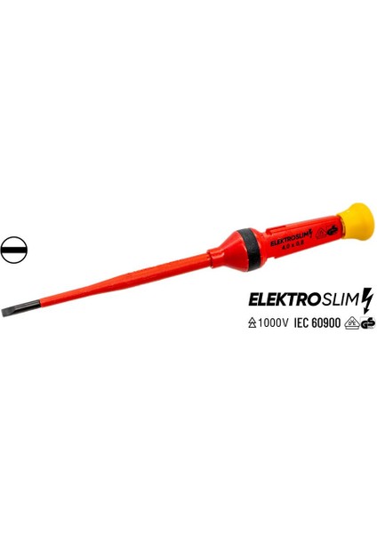 1000V Elektro Slim Düz Uçlu Tornavida 4X100 mm