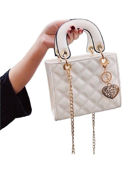 Kadınlar Için Moda Küçük Kare Çanta Crossbody Çanta Eşkenar Dörtgen Omuz Çantası (Yurt Dışından)