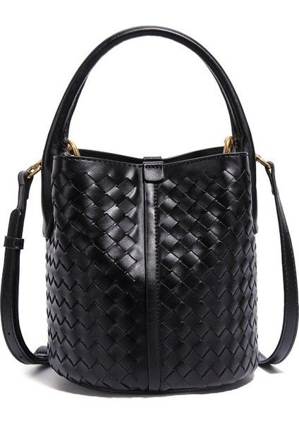 El Yapımı Dokuma Çanta Kova Çanta Kadın Rahat Omuz Crossbody Çanta (Yurt Dışından)