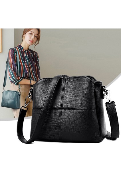 Crossbody Çanta Yumuşak Deri Retro Kadın Çantası Omuz Çantası (Yurt Dışından) modelleri