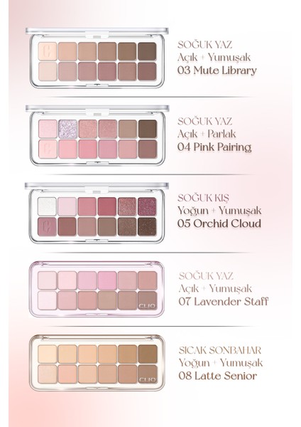 Hafif Dokulu Yoğun Renklere Sahip Göz Farı Paleti CLIO Pro Eye Palette Air (11 Shopping Cheese)