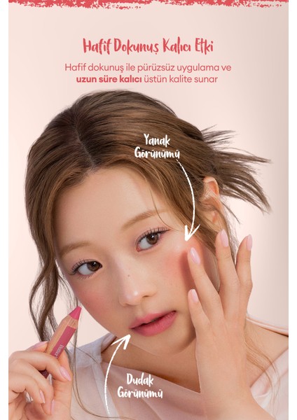 Kremsi, Kalem Şeklinde Renkli Dudak Balmı & Kalemtıraş CLIO Butter Balm Crayon 002 Picnic Coral