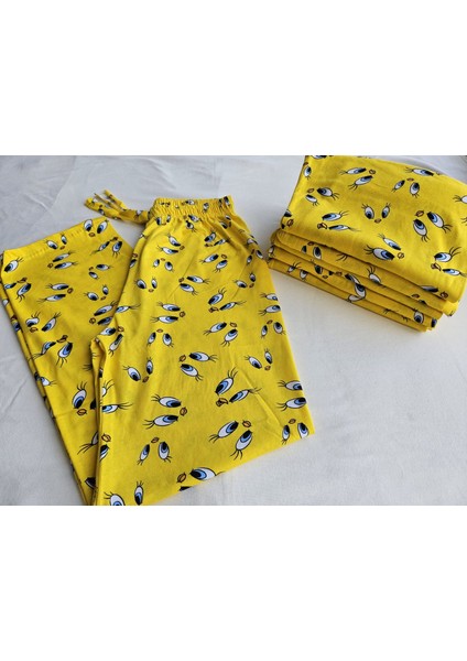 Sarı Desenli Pijama Altı