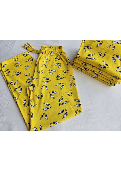Sarı Desenli Pijama Altı