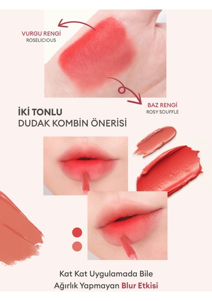 MISSHA Uzun Süre Kalıcı, Bulaşma Yapmayan, Kadifemsi Bitiş Sunan Tint Dare Tint Melty Velvet (Rose Letter)