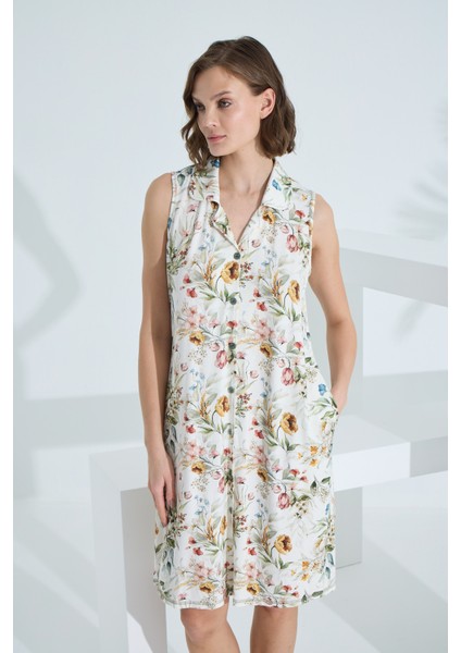 Bambu Kolsuz Cepli Yazlık Kadın Gecelik 72908