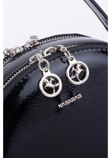 Mini Kadın El ve Çapraz Çanta - Siyah Krşk Rugan fiyatları