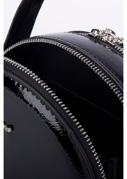 Mini Kadın El ve Çapraz Çanta - Siyah Krşk Rugan fırsatları