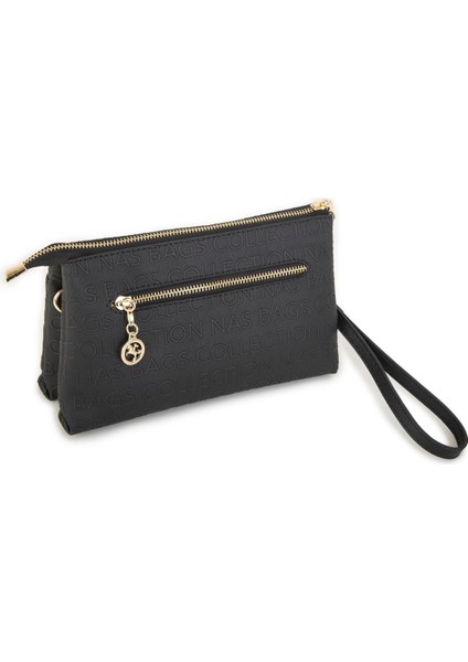 Kadın Çapraz ve Clutch Çanta - Siyah Gofraj fırsatları