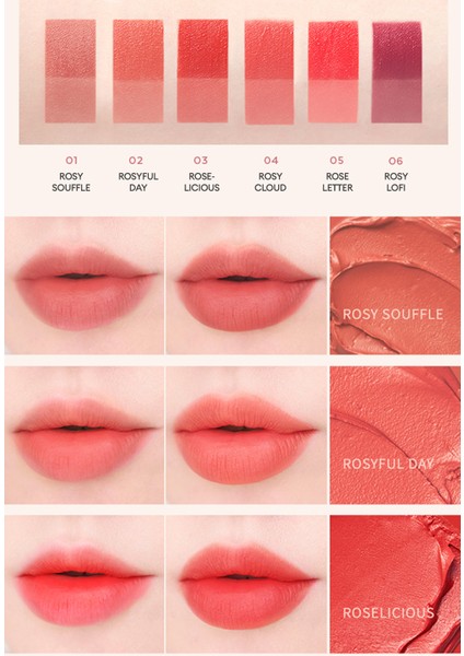 Uzun Süre Kalıcı, Bulaşma Yapmayan, Kadifemsi Bitiş Sunan Tint Dare Tint Melty Velvet (Rosy Souffle) modelleri