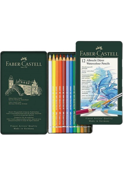 Faber Castell Albrecht Dürer Aquarell Boya Kalemi 12 Renk