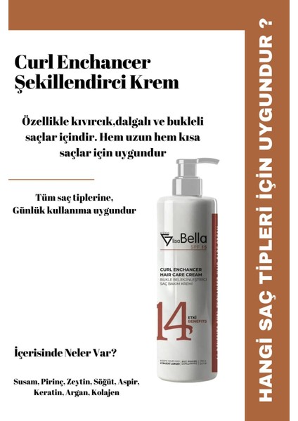 Cream 250 ml Bukle Belirginleştirici Durulanmayan Saç Bakım Kremi modelleri