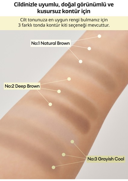 Doğal Görünüm Sunan 3’Lü Kontür Kiti V Shading (002 Deep Brown)
