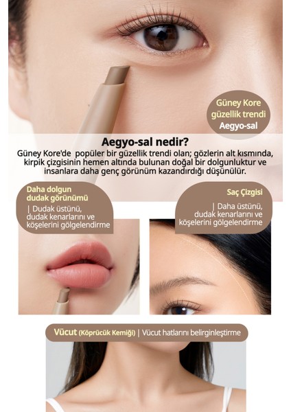 Pratik Uygulanan Çift Taraflı Kontür Stick PERIPERA V Shading Blending Stick (001 Natural Brown)