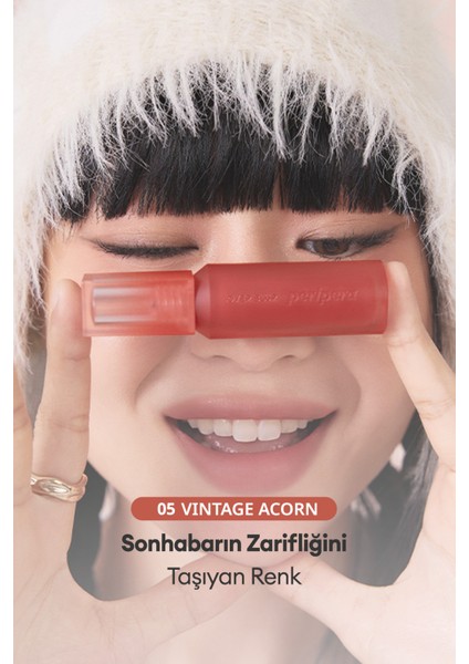 Gün Boyu Kalıcı Pürüzsüz Matlık Sunan Tint PERIPERA Over Blur Tint (005 Vintage Acorn)