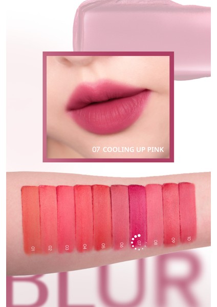 Gün Boyu Kalıcı Pürüzsüz Matlık Sunan Tint PERIPERA Over Blur Tint (007 Cooling Up Pink)