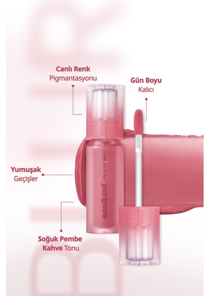 Gün Boyu Kalıcı Pürüzsüz Matlık Sunan Tint PERIPERA Over Blur Tint (006 Mauve-Treaming)