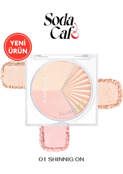 İnci Işıltıları İçeren Aydınlatıcı Paleti PERIPERA V Highlighter Ad (001 Shining On)