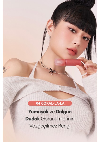Gün Boyu Kalıcı Pürüzsüz Matlık Sunan Tint PERIPERA Over Blur Tint (004 Coral-La-La)