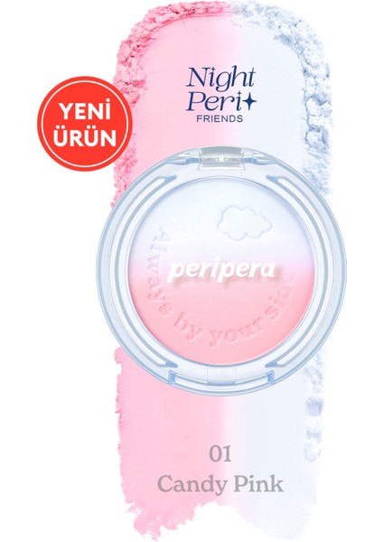 Doğal Görünüm Sunan İki Tonlu Pudra Allık PERIPERA Pure Blushed Custom Cheek 001 Candy Pink