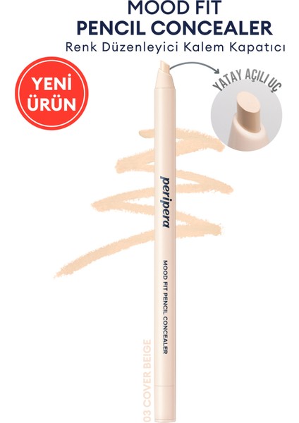Renk Düzenleyici Kalem Kapatıcı Bej Renk PERIPERA Mood Fit Pencil Concealer 003 Cover Beige