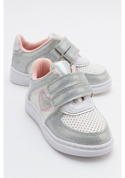 Kız Çocuk Bej Simli Sneaker Ayakkabı