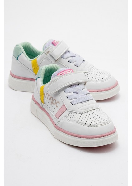 Kız Çocuk Beyaz-Sarı Sneaker Ayakkabı