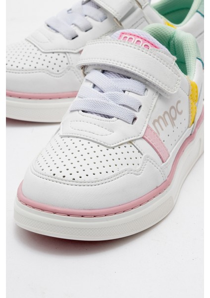 Kız Çocuk Beyaz-Sarı Sneaker Ayakkabı
