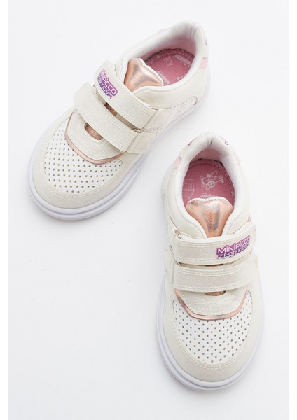 Kız Çocuk Bej Simli Sneaker Ayakkabı