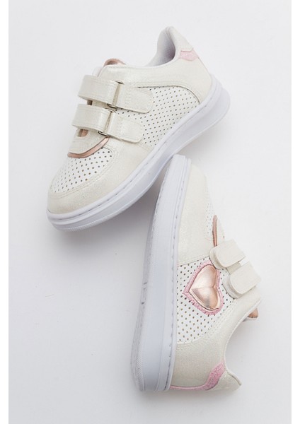 Kız Çocuk Bej Simli Sneaker Ayakkabı