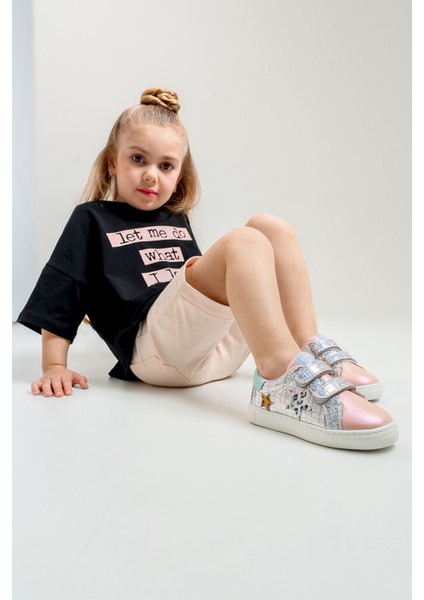 Kız Çocuk Pudra Sneaker Ayakkabı